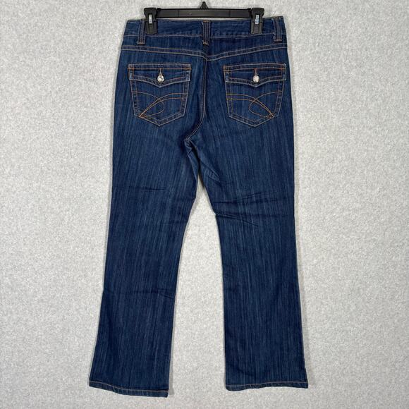 INC‎ Denim Jeans Womens 8 Bootcut Boot Leg Pocket Flap Rhinestone Y2K Western - Picture 9 of 13